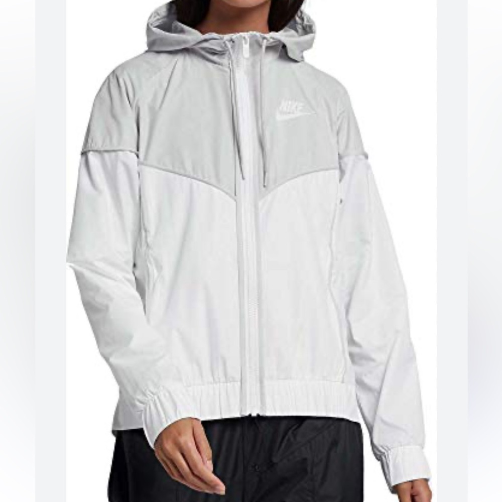 Nike Gray and White Utility Jacket with Hooded Design size XS